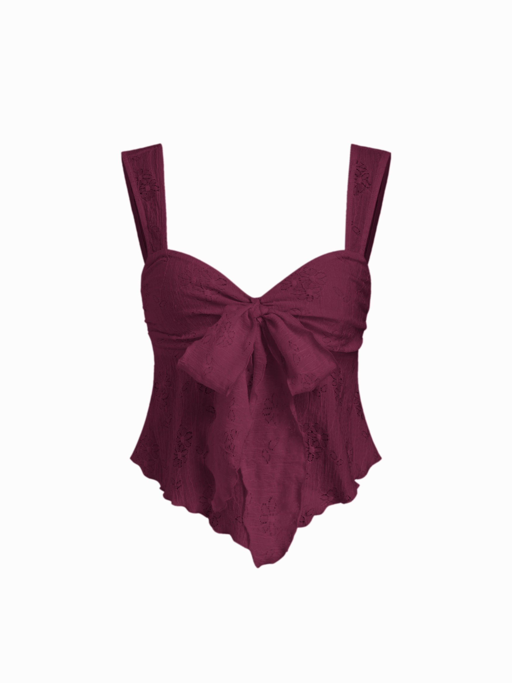 Lace Sweetheart Bowknot Tank Top