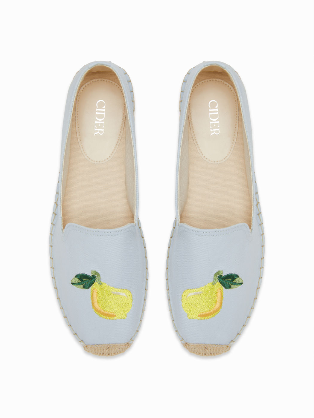 LEMON EMBROIDERED FISHERMAN FLATS