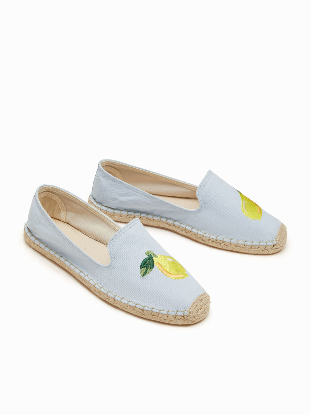 LEMON EMBROIDERED FISHERMAN FLATS