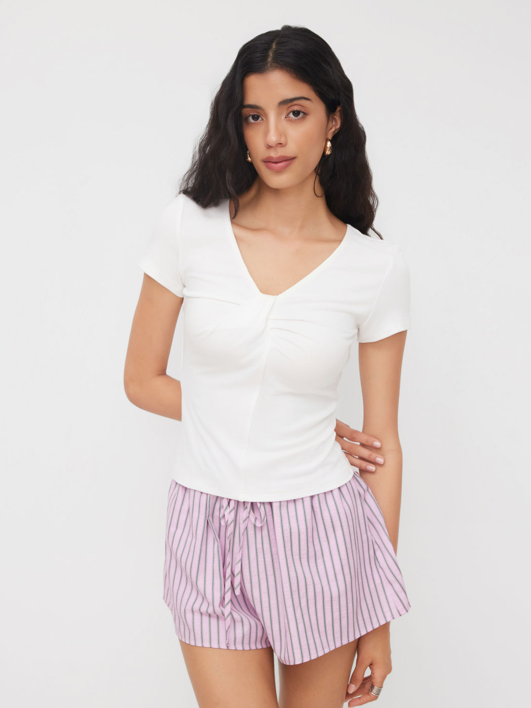 V-neck Twist Tee