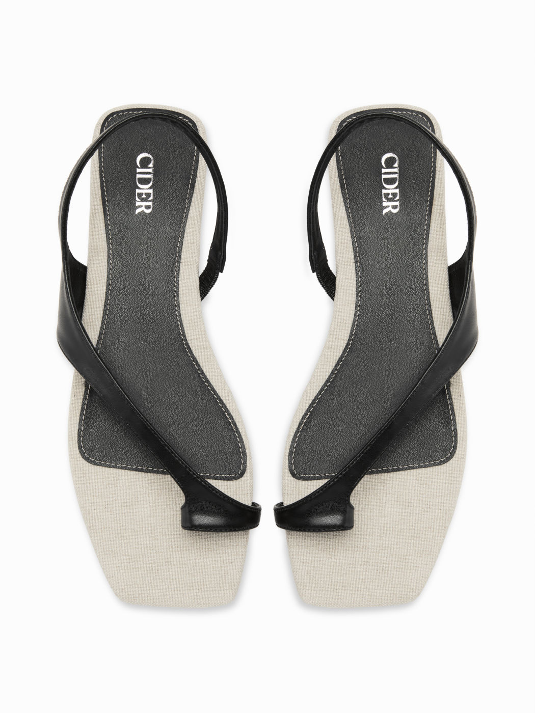 TWO-TONE STRAP FLIP-FLOP SANDALS
