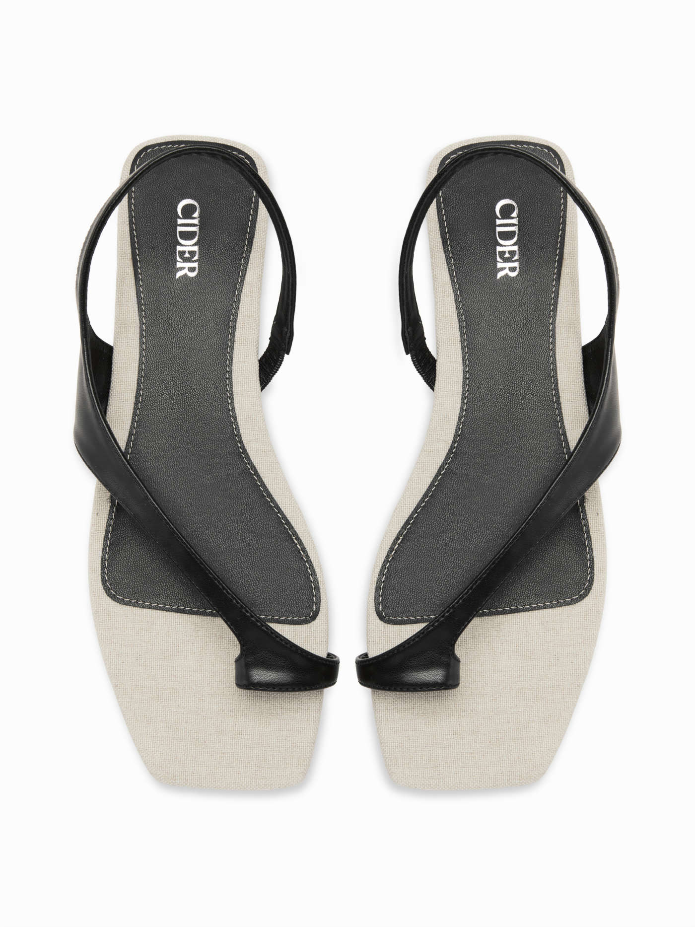 TWO-TONE STRAP FLIP-FLOP SANDALS