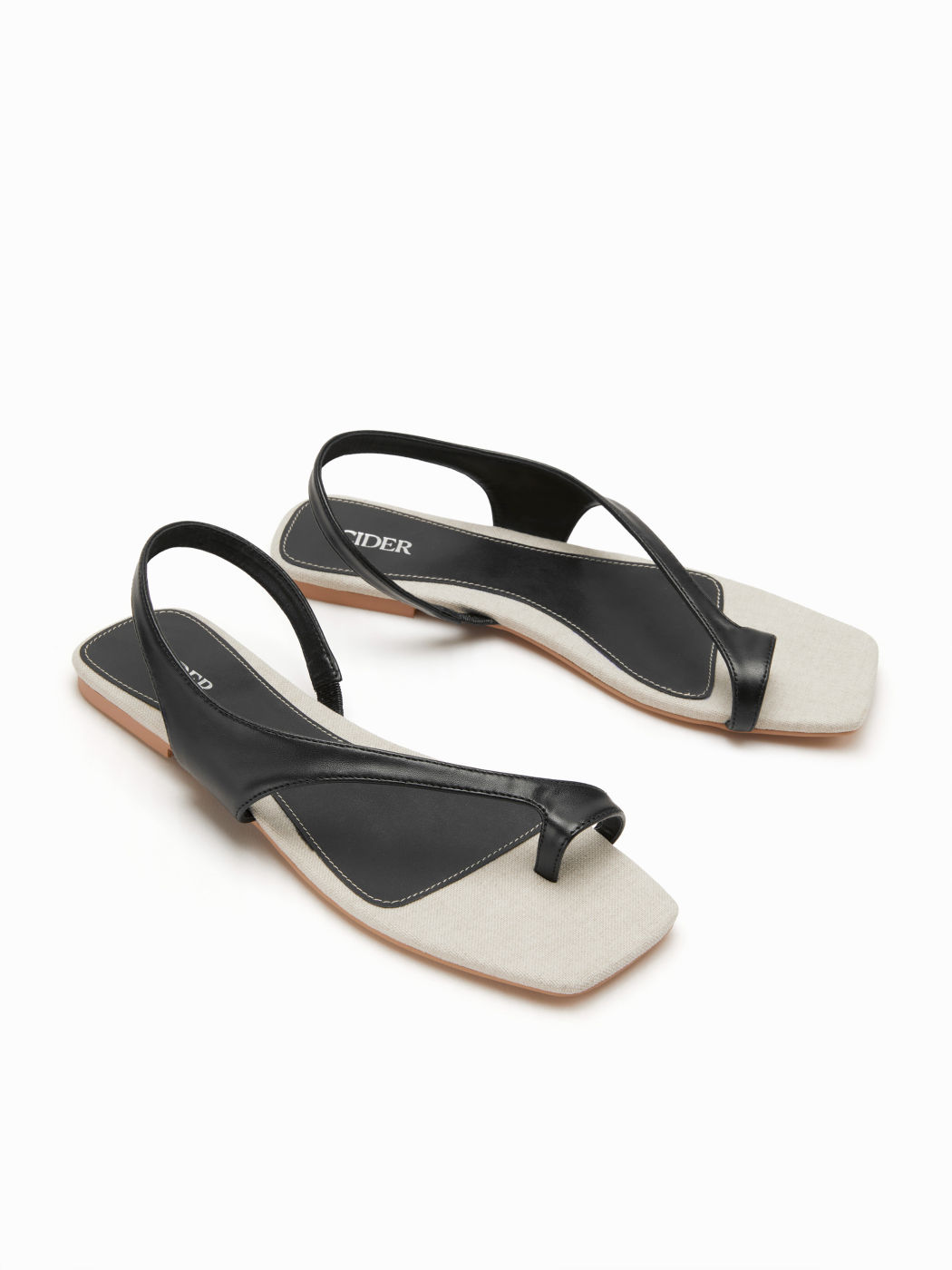 TWO-TONE STRAP FLIP-FLOP SANDALS