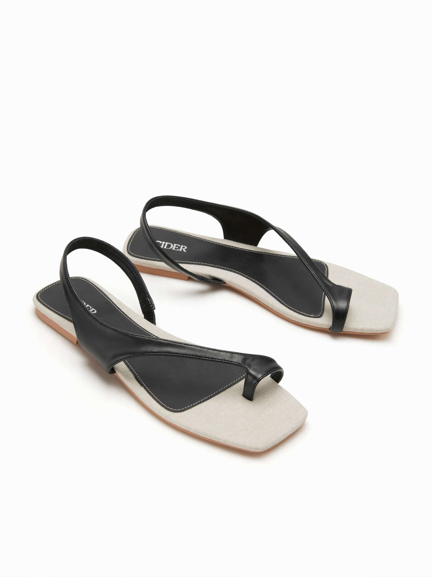 FLOWER DECOR FAUX LEATHER FLIP FLOPS