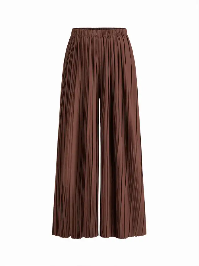 French Riviera Vacation Elastic Waist Wide Leg Trousers