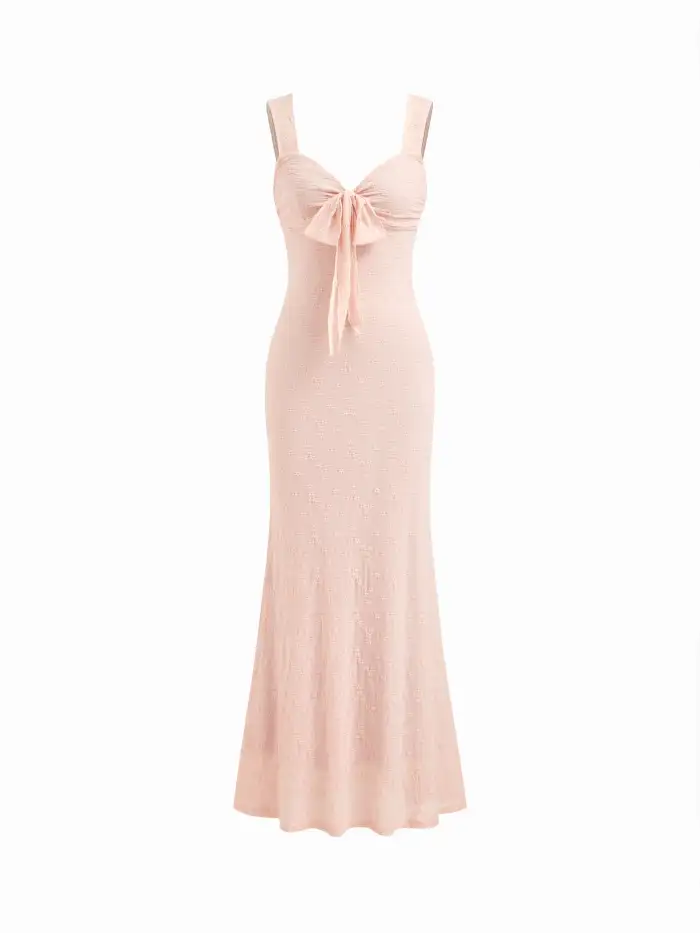 Knit Fabric Asymmetrical Neck Bowknot Ruched Mini Dress For Date