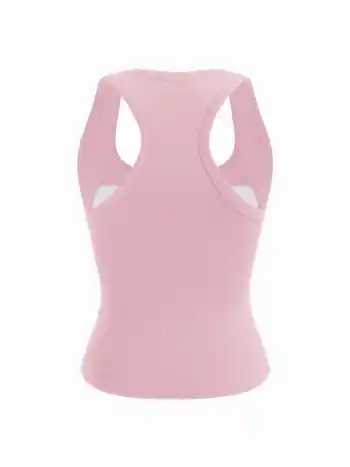 Tank-Top mit integrierter Badehalsbrust und quadratischem Halsausschnitt