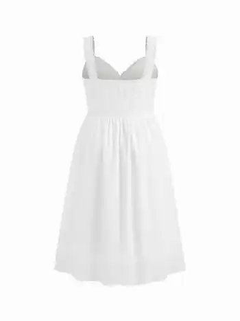 Cotton V-neck Broderie Anglaise Floral Button Maxi Dress Curve & Plus