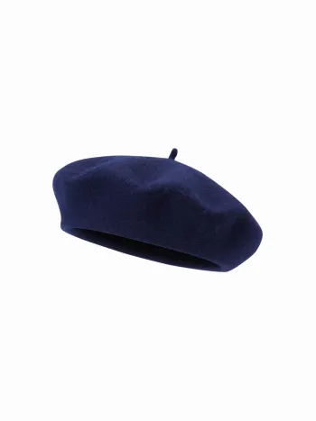 Wollmischung-Beret-Hut