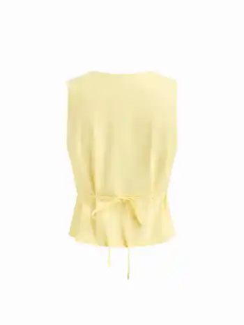 Leinen-Mischung Bootshals Seestern-Button Rüc kantknopfung Blazer-Weste