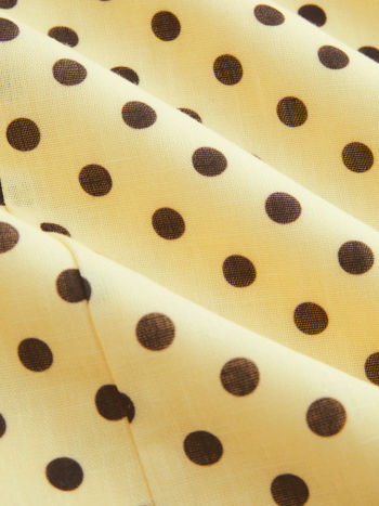 Halter Neckline Polka Dot Drawstring Mini Dress