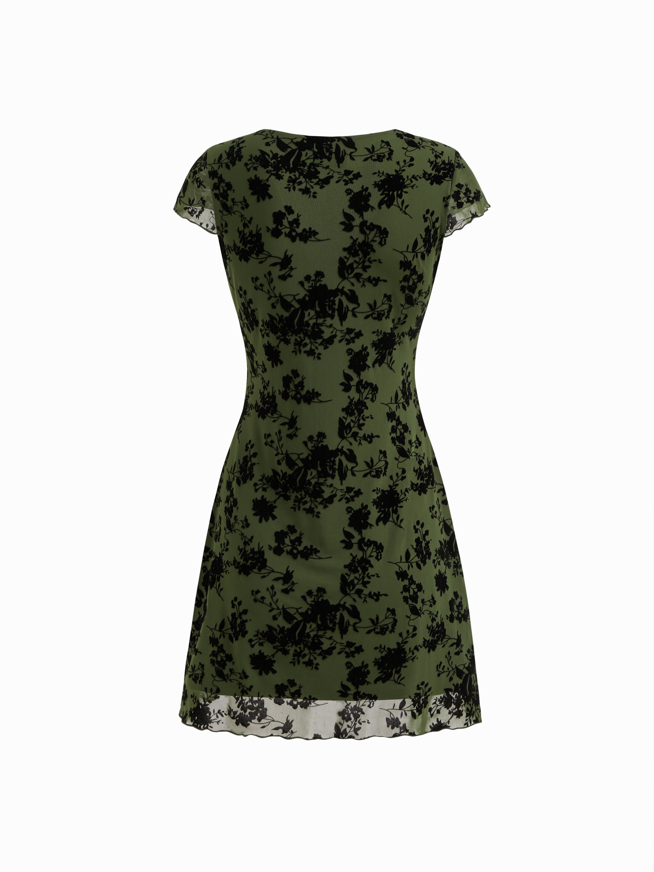 green dress with feather trim Camelot Feather Trim Shoulder Knee Length Dress, Emerald Green