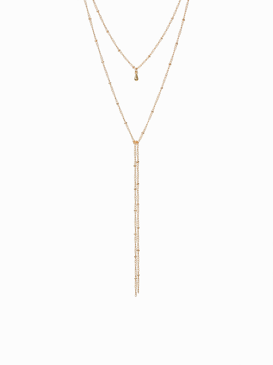 COLLANA DOPPIA CON PENDENTE A GOCCIA A Y