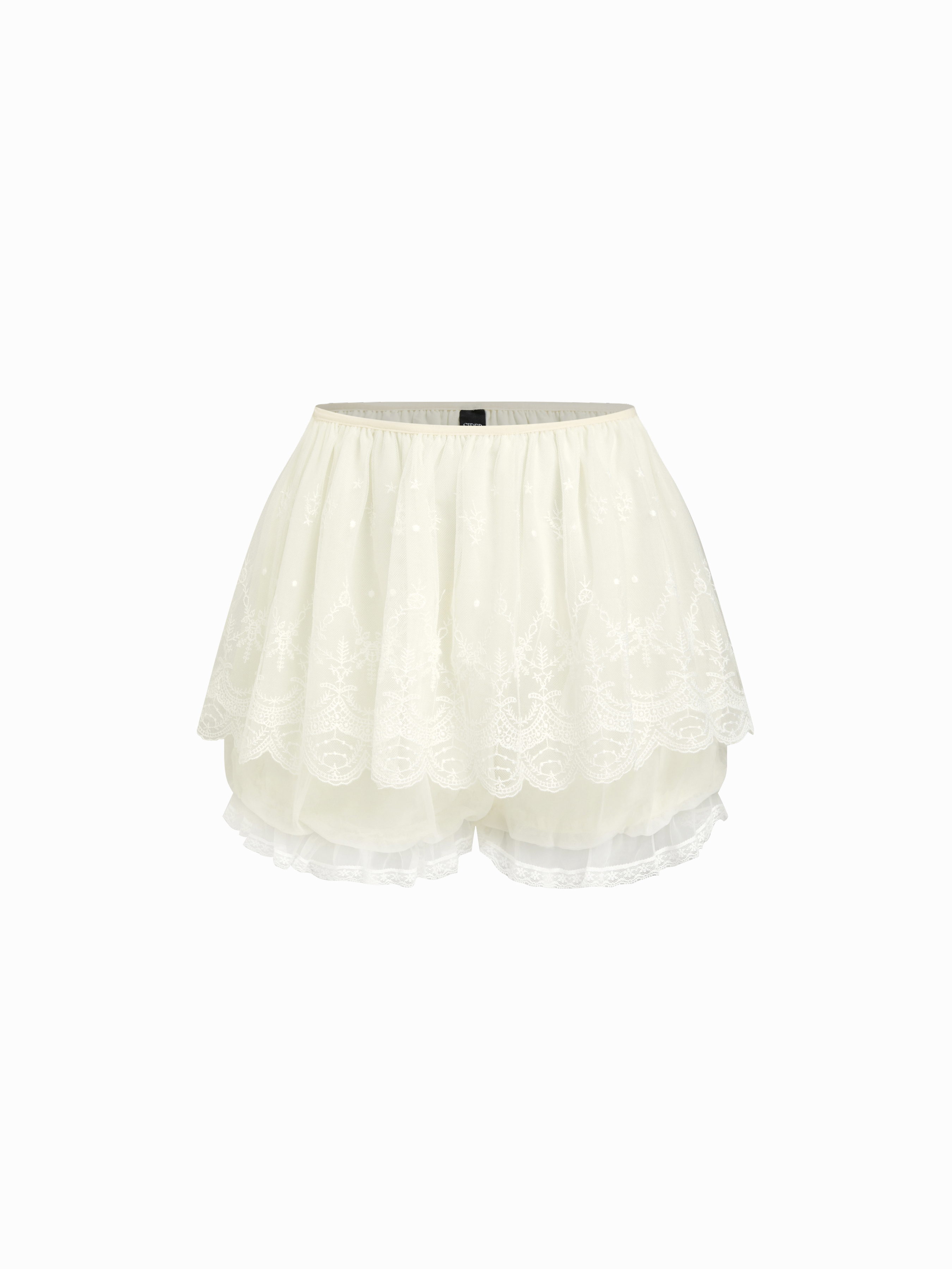 Floral Lace Up Bowknot Corset Tank Top & Mid Rise Lace Trim Ruffle Bloomer Shorts Set