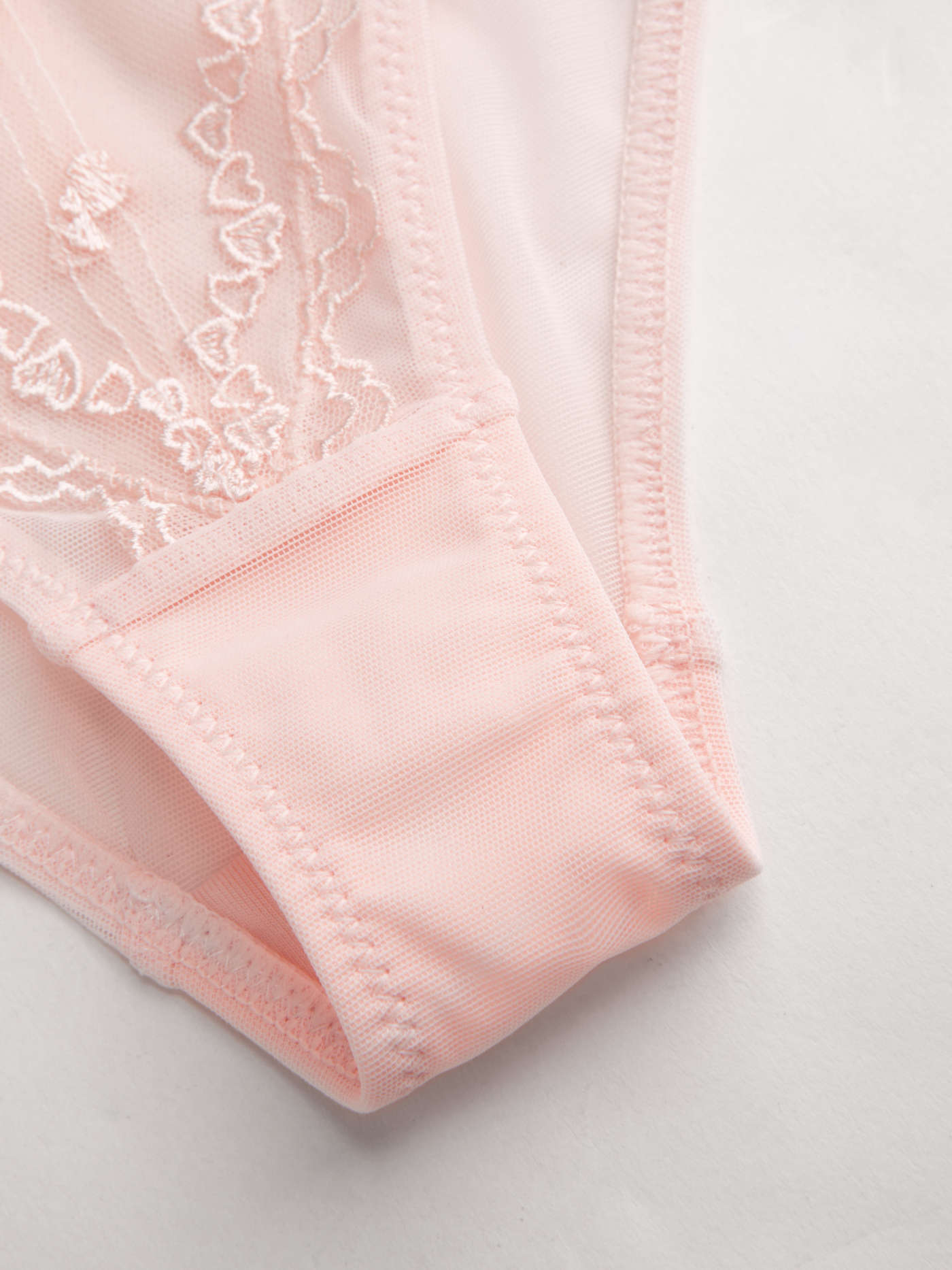 Mesh Sweetheart Ruffle Trim Ruched Lingerie Set