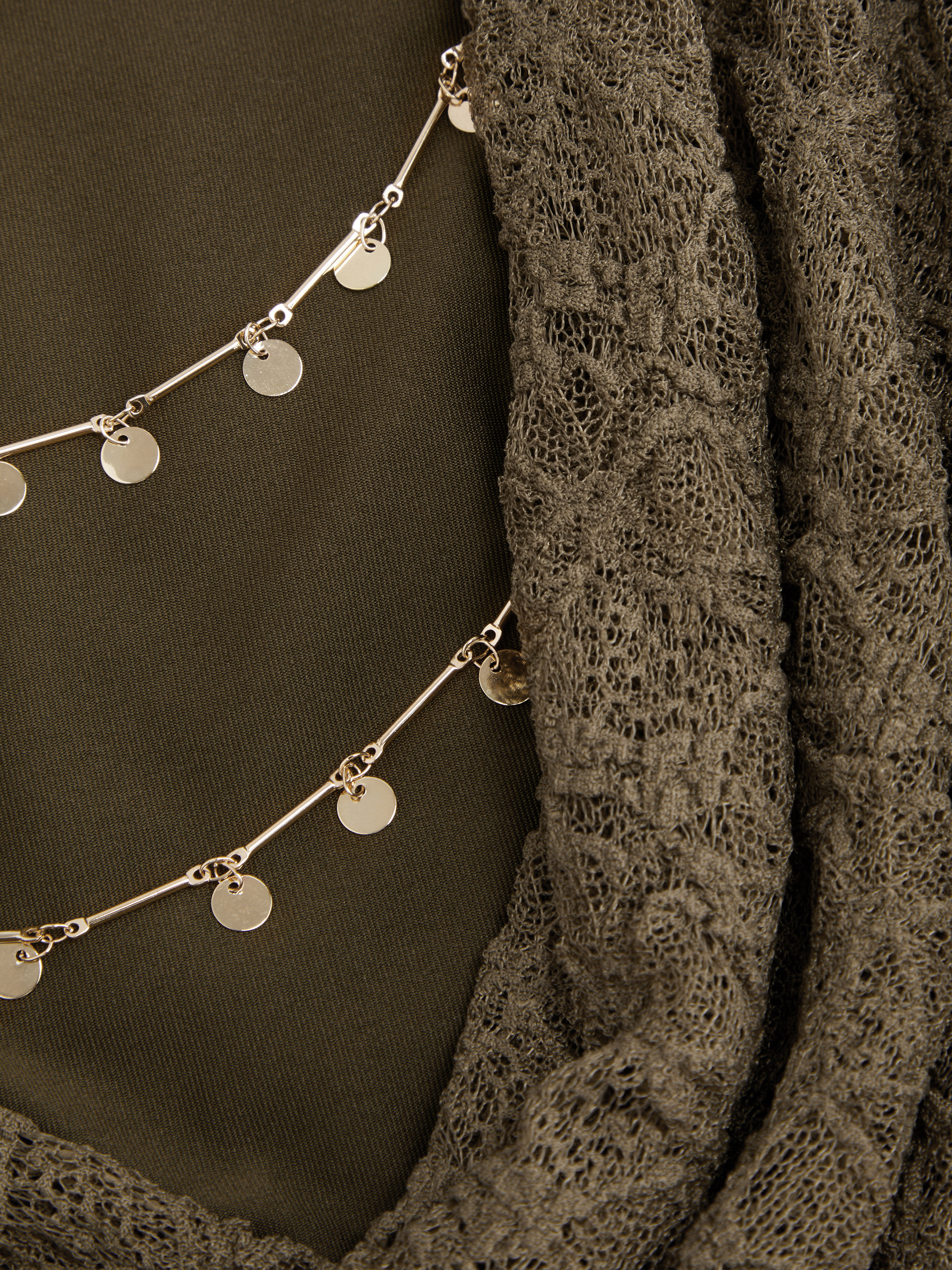 Lace Boat Neck Backless Chain Detail Ruched Mini Dress