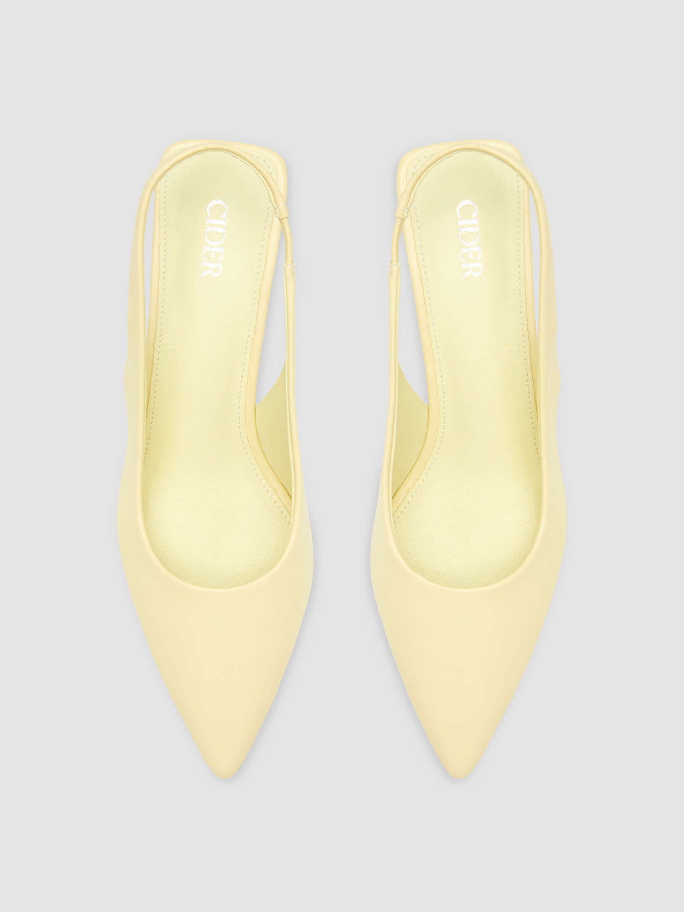 Metallic Pointed Toe Slingback Kitten Heels
