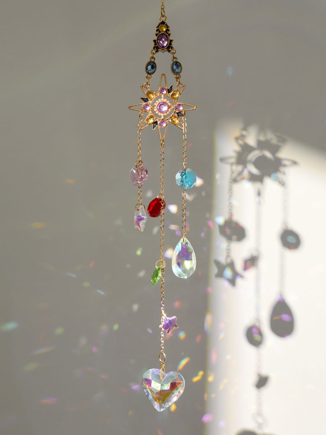 Rhinestone Sonne & Mond & Stern Wandbehang