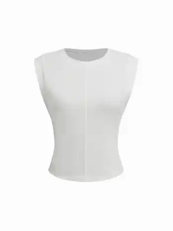 Cotton-Mischung Rundhals Tank Top