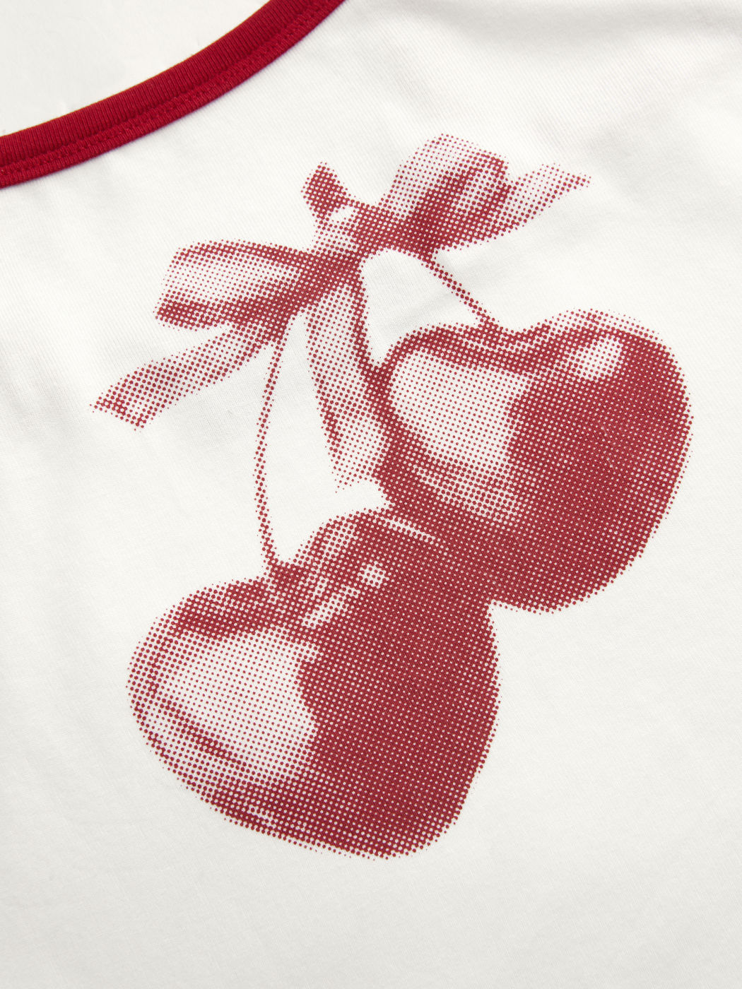 Cherry Graphic Contrasting Binding Cami Top