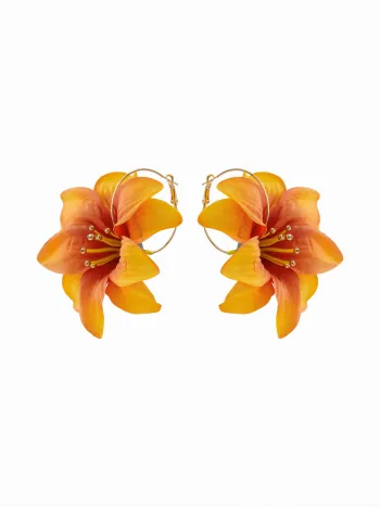 Blumige Tropfen-Ohrringe