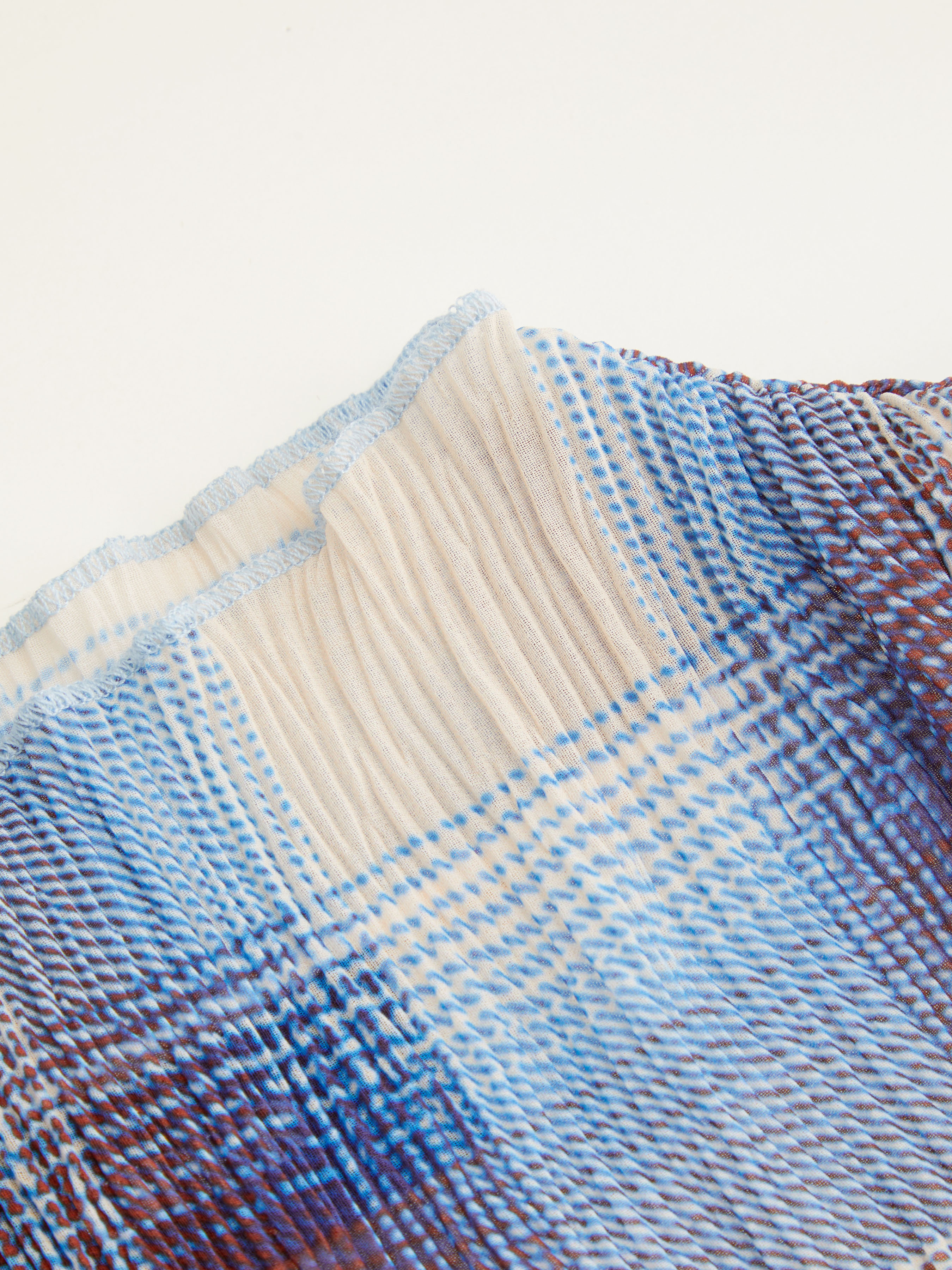 High Neck Plaid Texture Lettuce Trim Tank Top