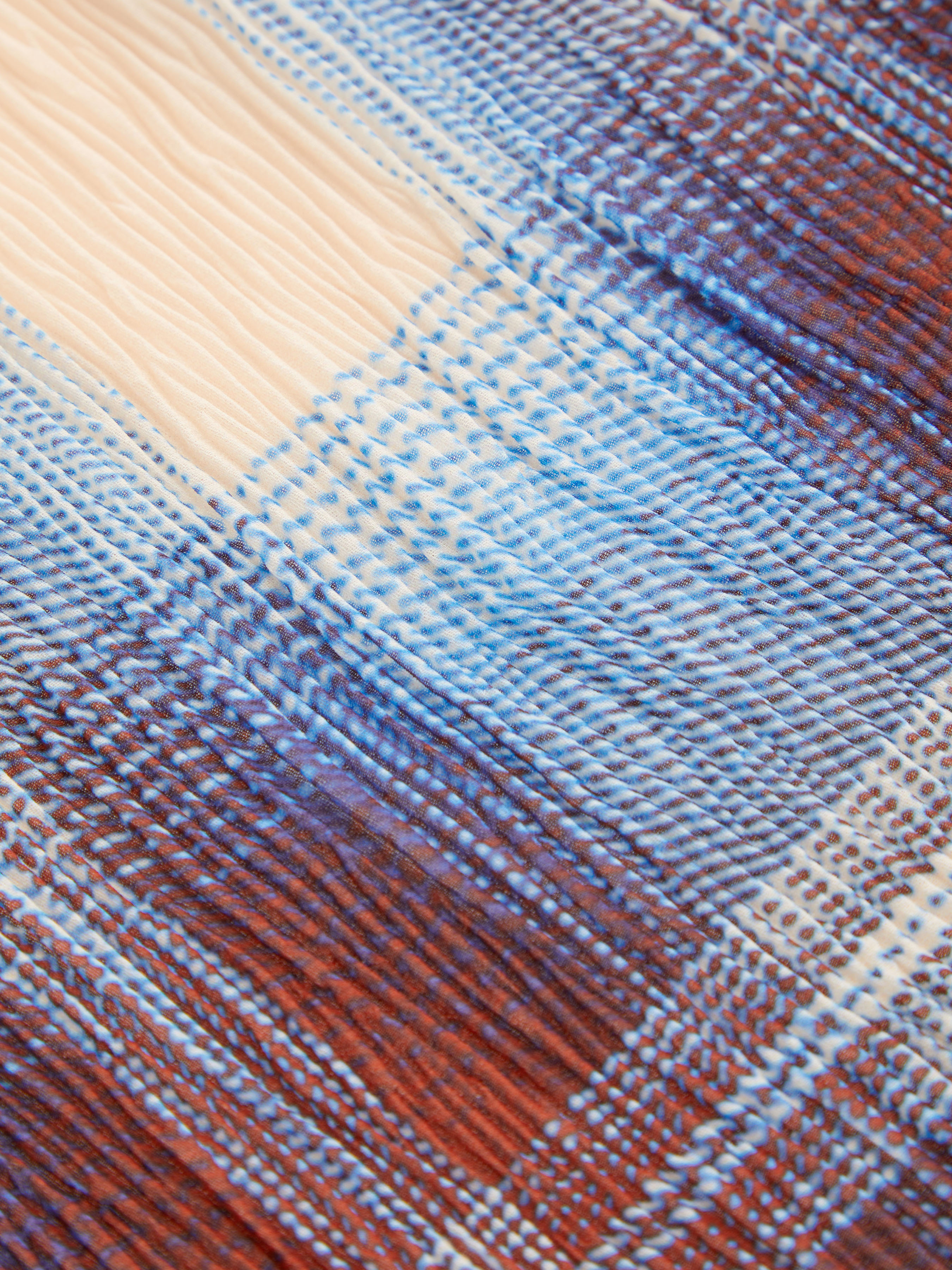 High Neck Plaid Texture Lettuce Trim Tank Top