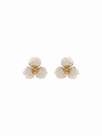 Doppelschichtige Blumen-Stud-Ohrringe