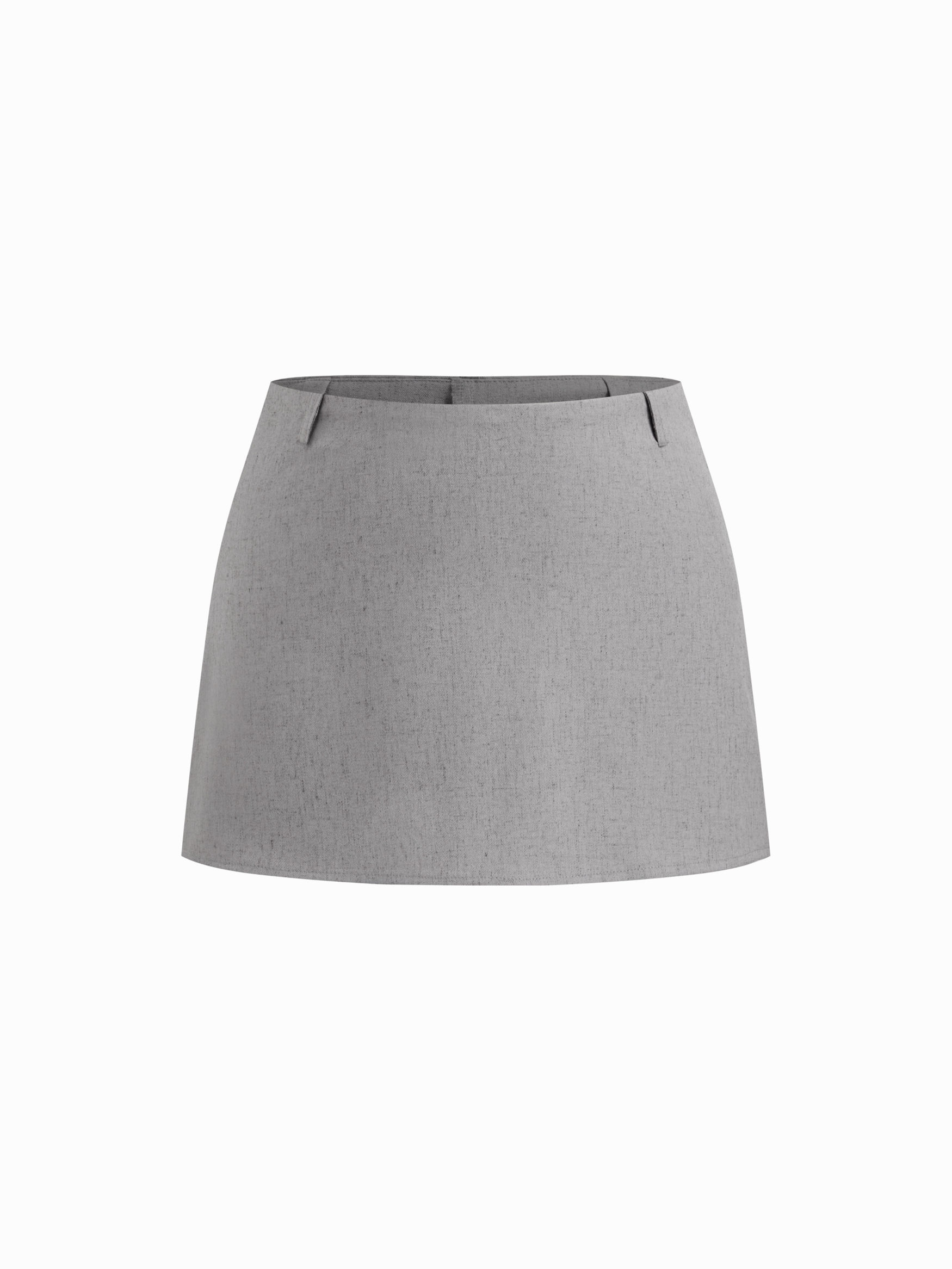 Linen-blend Mid Rise Mini Skort