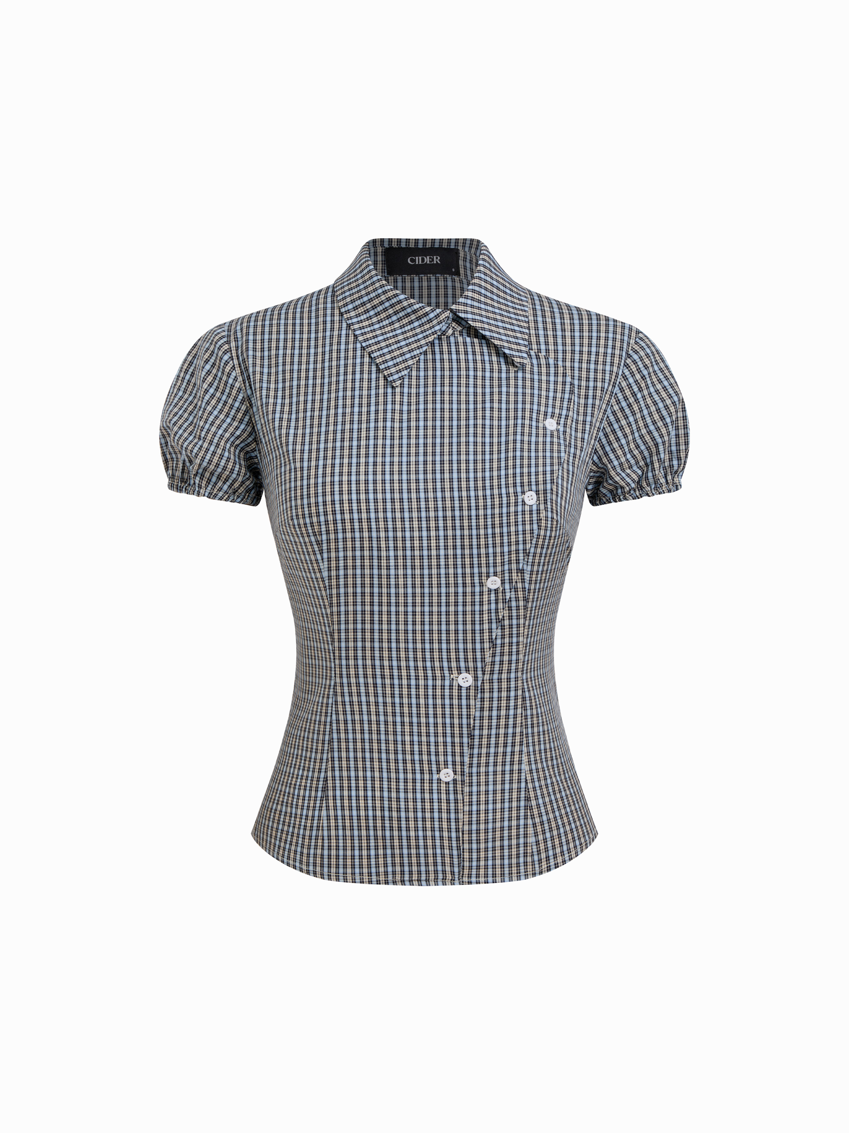 Knit Fabric Polka Dot Mandarin Collar Short Sleeve Knotted