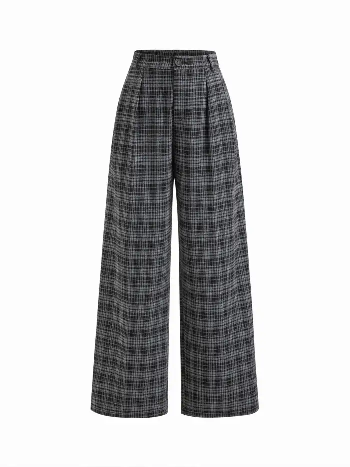 Tweed Floral Applique Check Boat Neck Top Curve & Plus