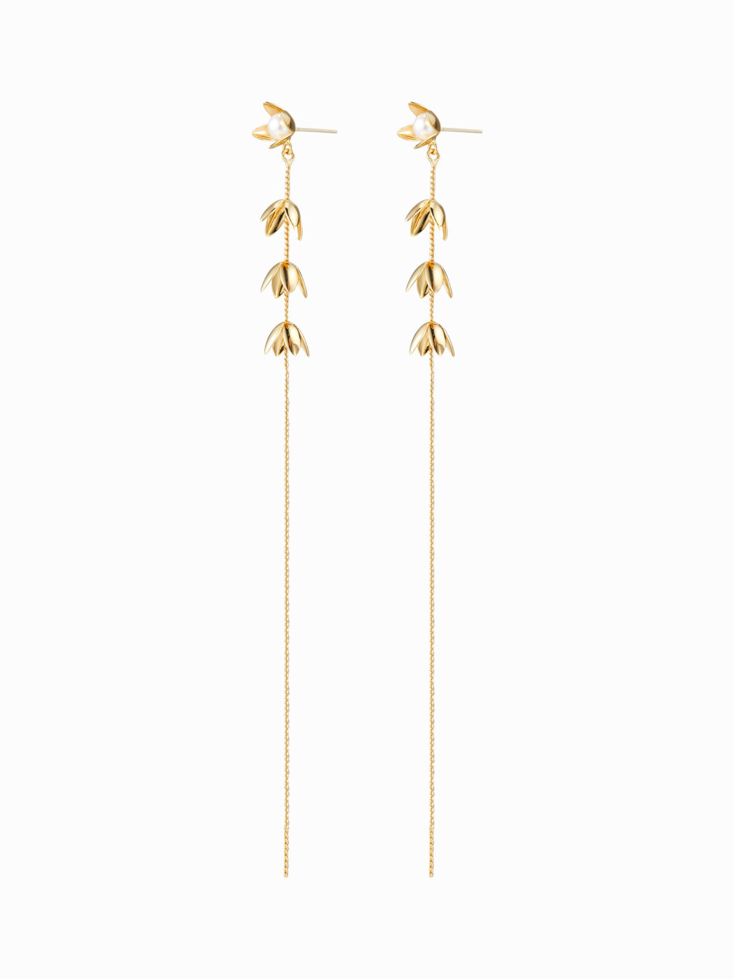 FLOWER & LEAF DROP EARRINGS