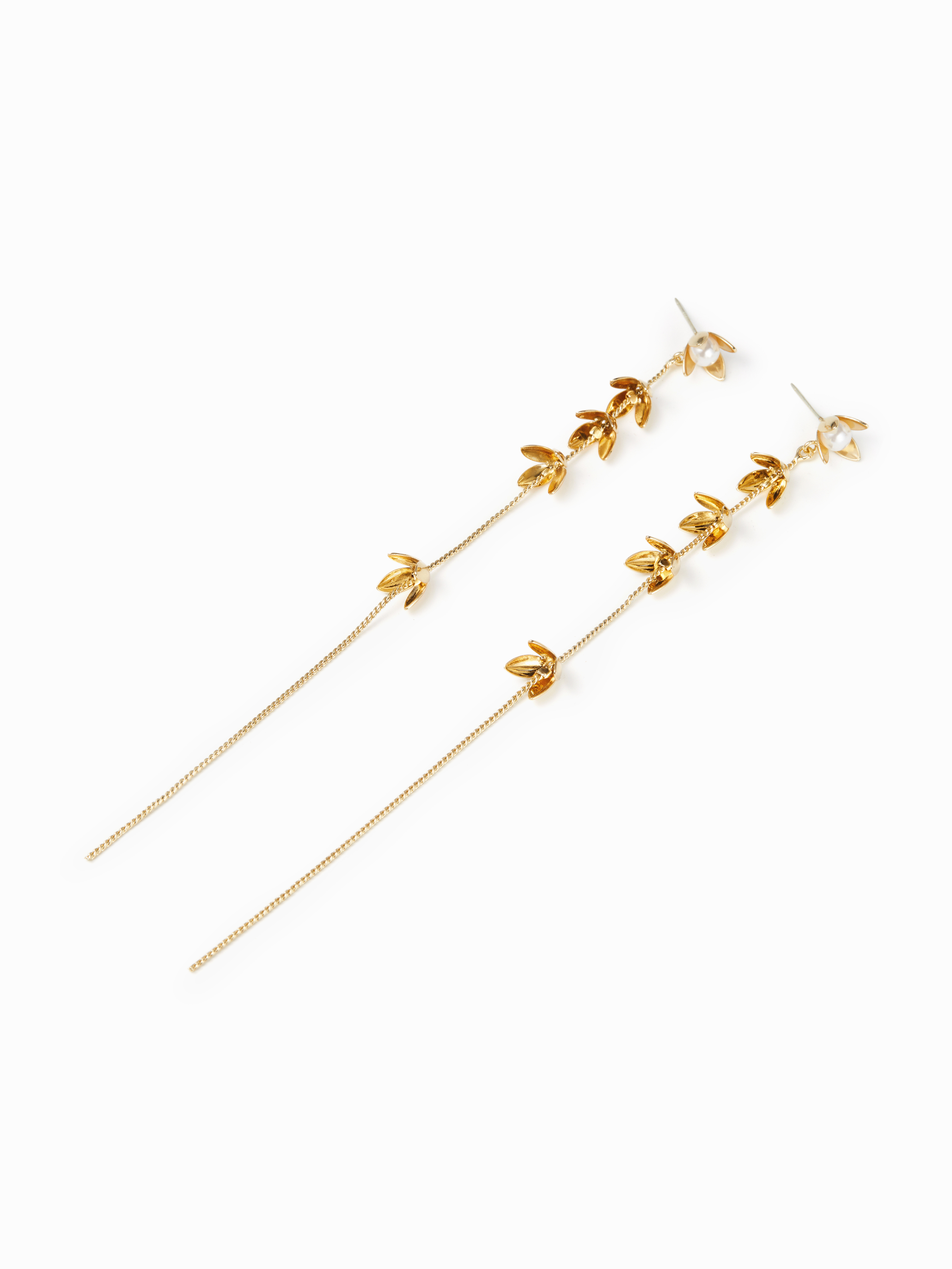 FLOWER & LEAF DROP EARRINGS