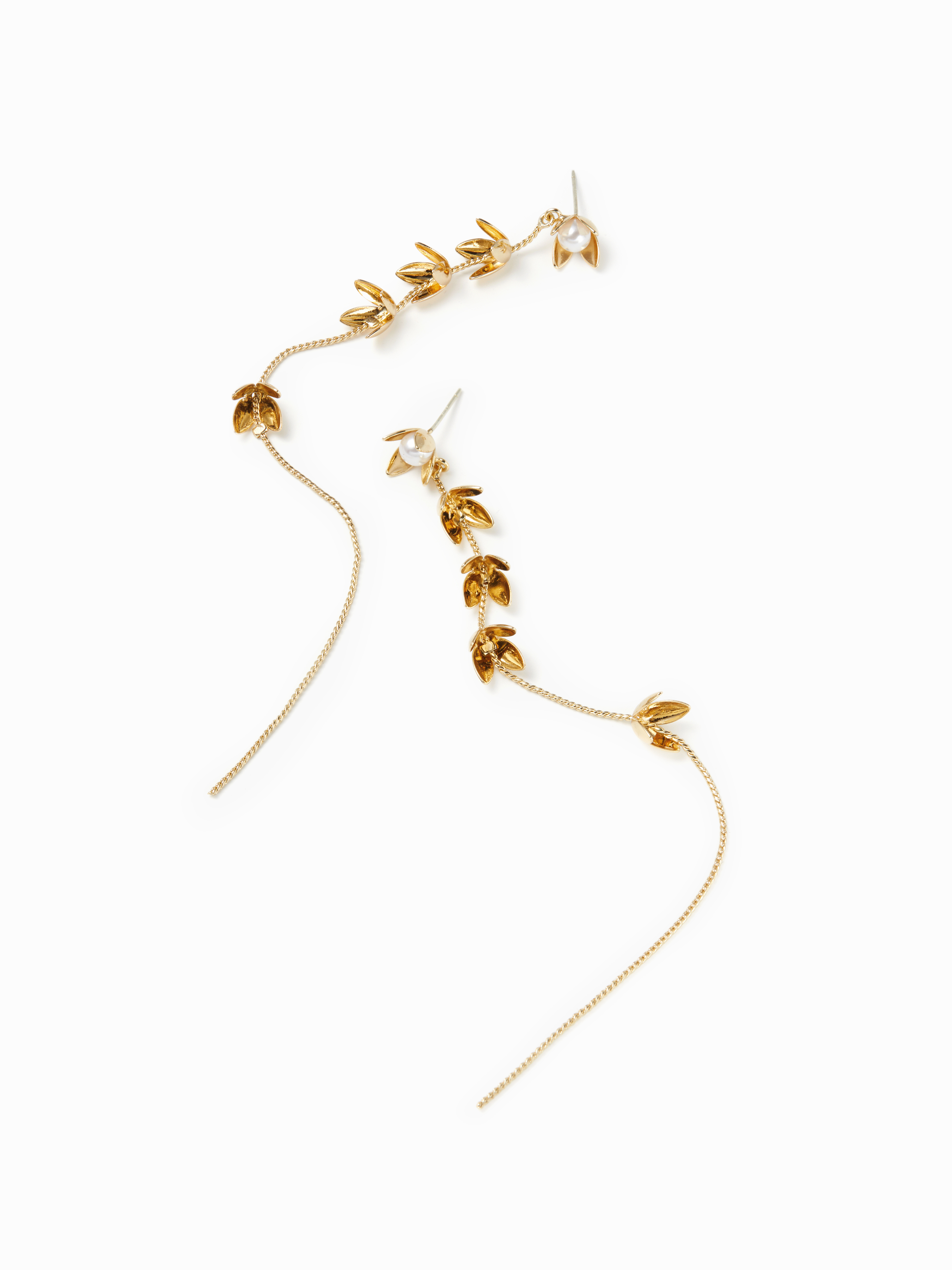 FLOWER & LEAF DROP EARRINGS