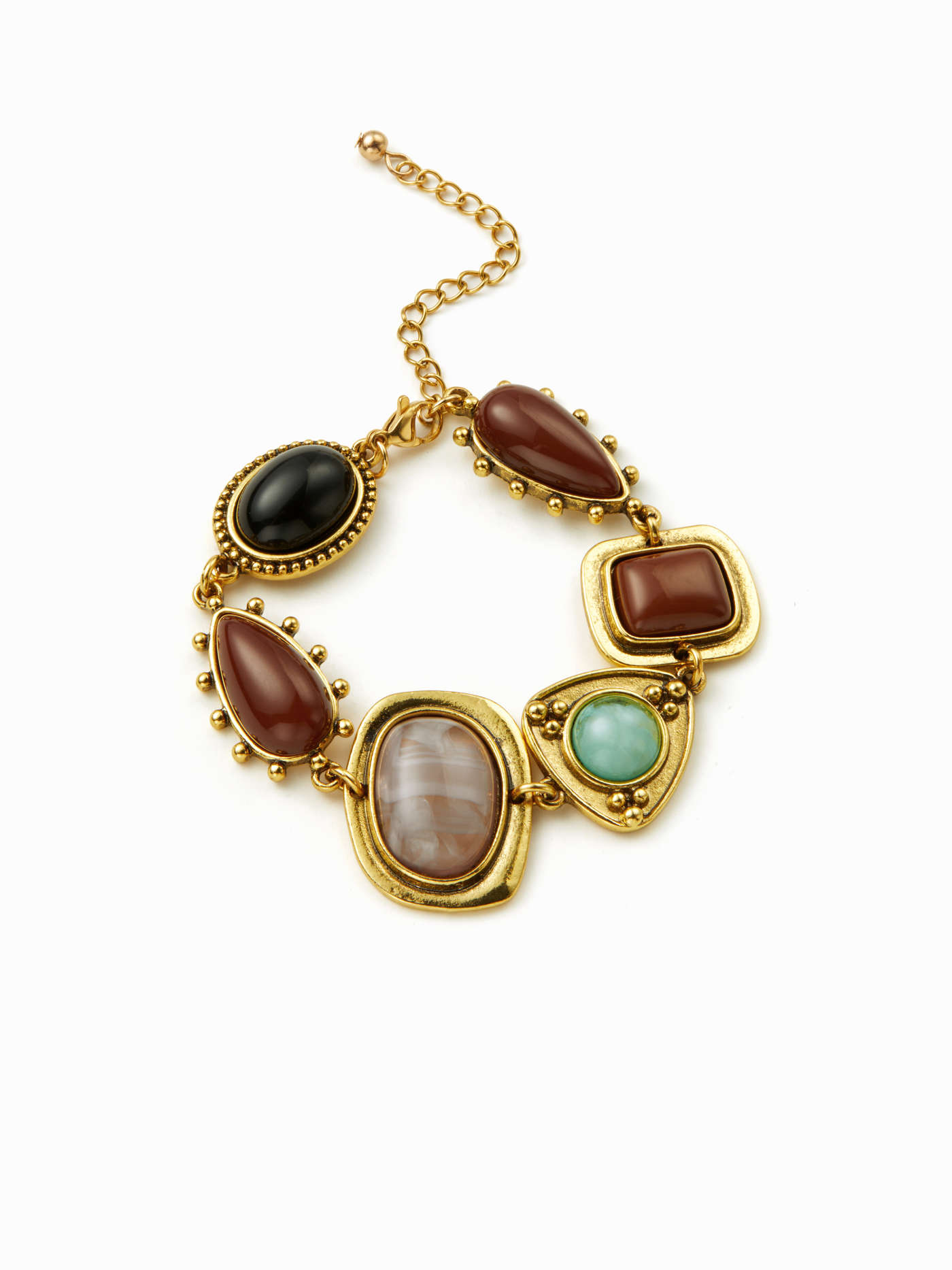 GEOMETRIC GEMSTONE CHAIN BRACELET