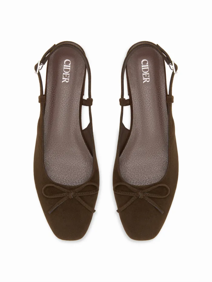 BOWKNOT SUEDE SLINGBACK HEELS