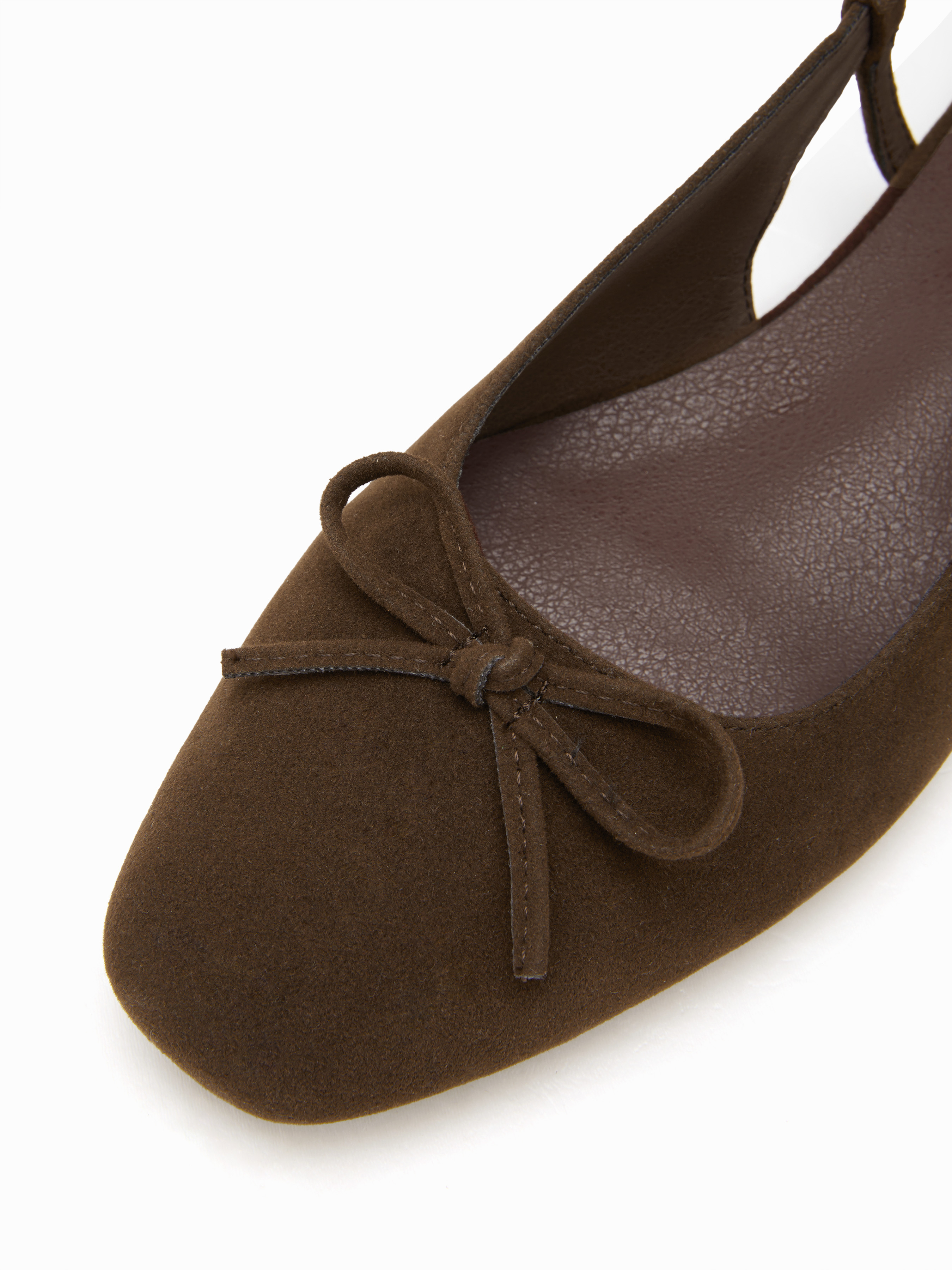 Ballerines en daim à talons escamotables avec nœud papillon