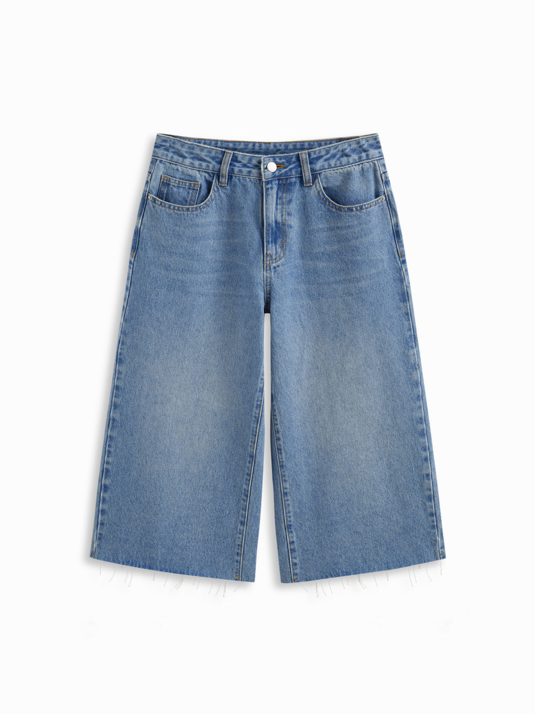Cider Jeans Capri-Jorts mit niedriger Taille und rohem Saum