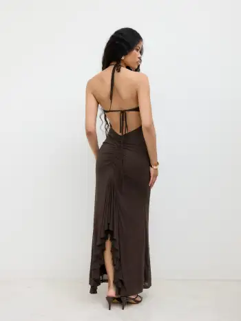 Lace Lace V-neck Floral Ruffle Maxi Dress For Vacation