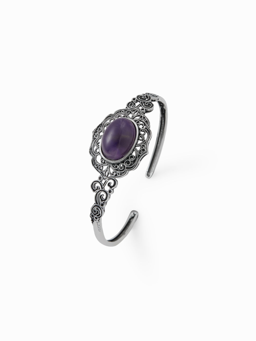 AMETHYST CRYSTAL OPEN BRACELET
