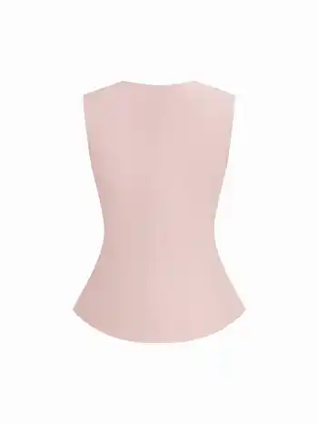 Half Zip Pleated Blouse