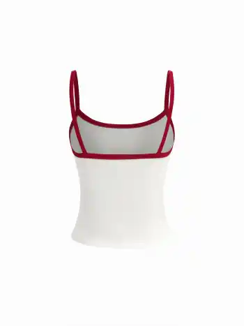 Cherry Graphic Contrasting Binding Cami Top