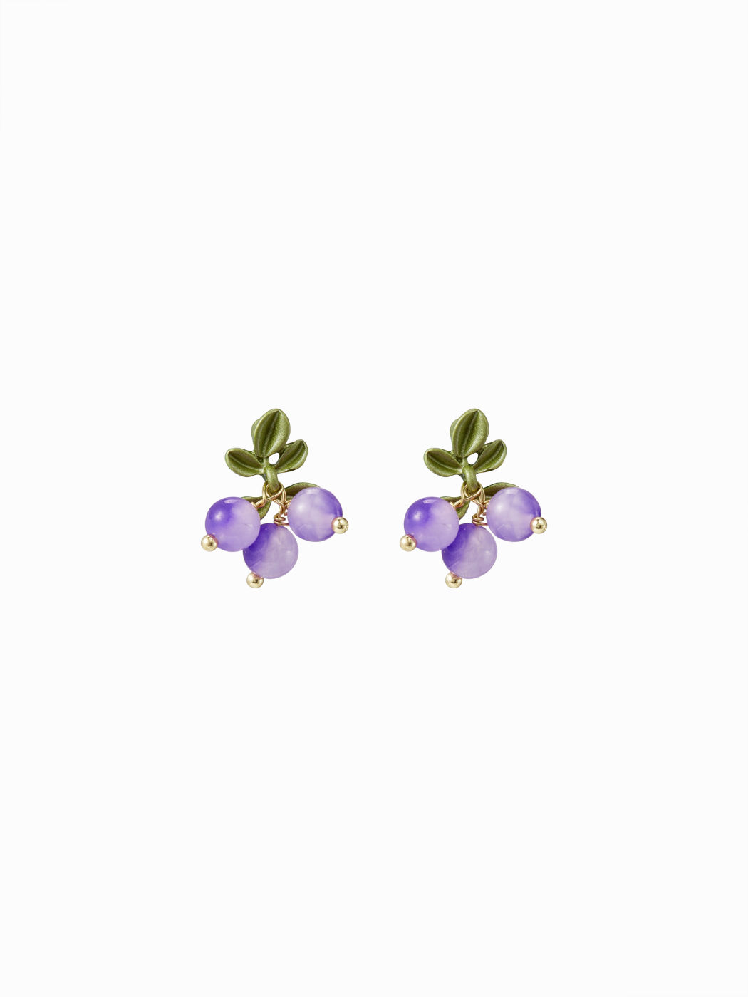 GRAPE & LEAF STUD EARRINGS