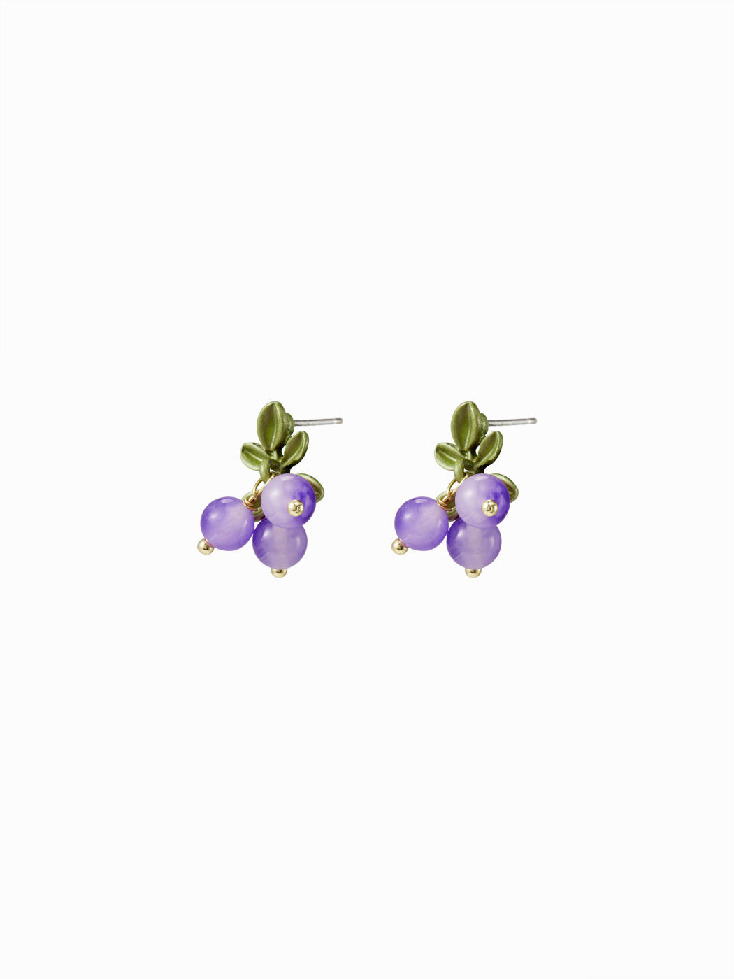 GRAPE & LEAF STUD EARRINGS