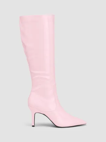 POINTED TOE STILETTO KNEE HIGH BOOTS