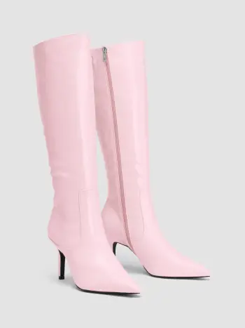 POINTED TOE STILETTO KNEE HIGH BOOTS