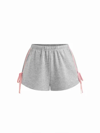 Cotton-Mischung Mittelhöhe Seitenstreifen Schleifenhauskleidung Shorts