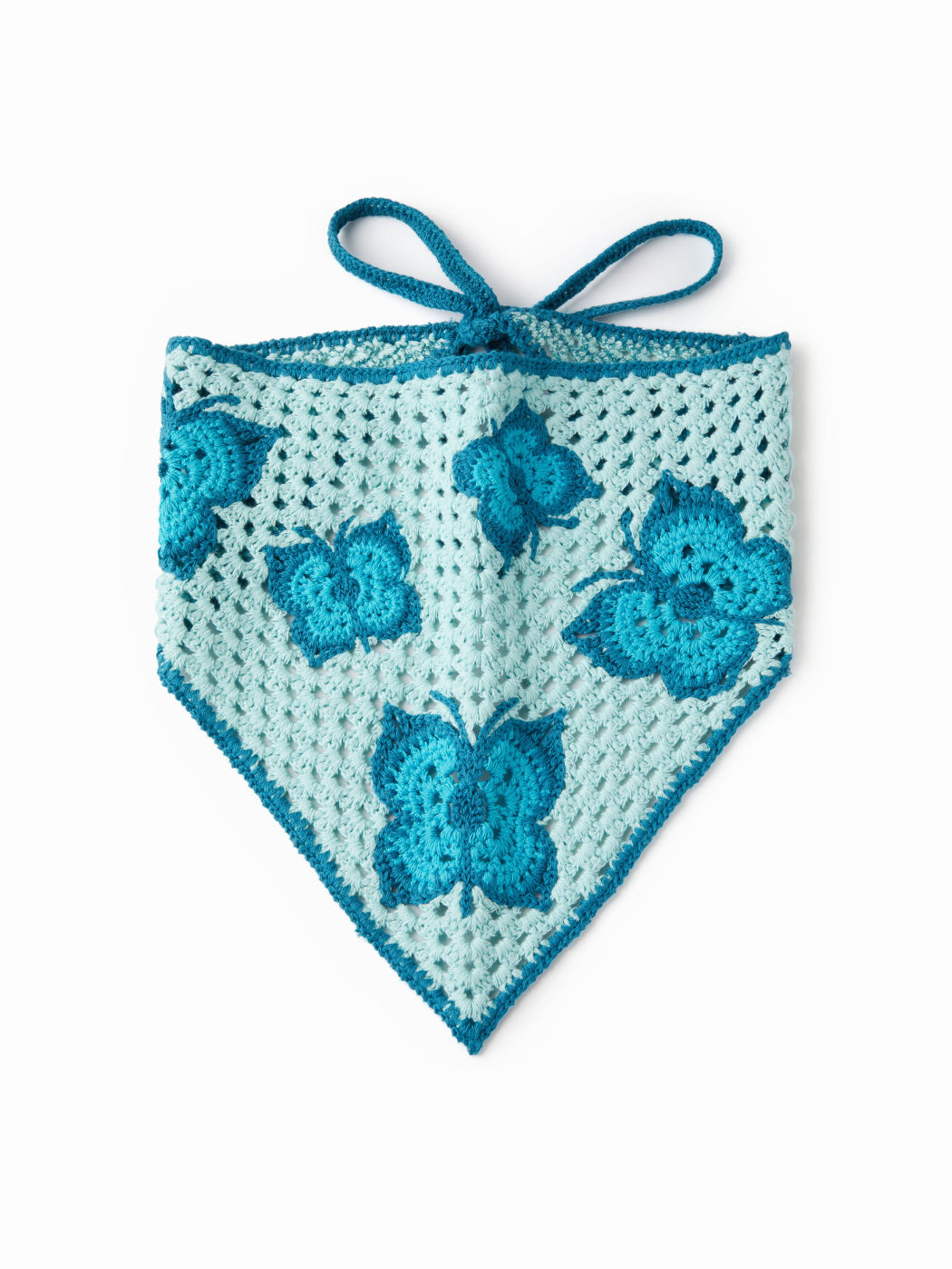 BUTTERFLY PATTERN KNITTED TRIANGLE HEADSCARF