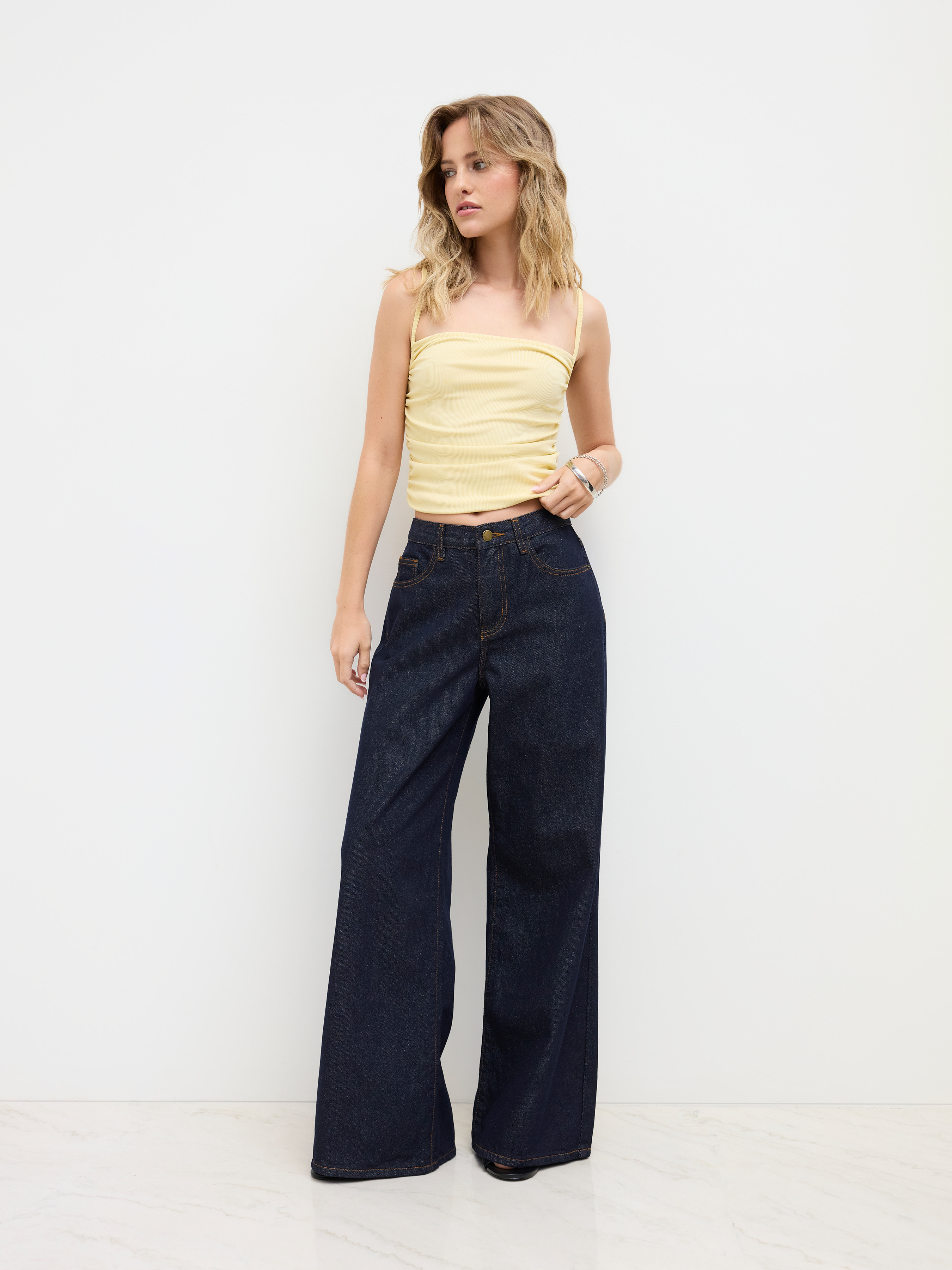 denim denim cargo pants Denim Low-Rise Baggy For Daily Casual