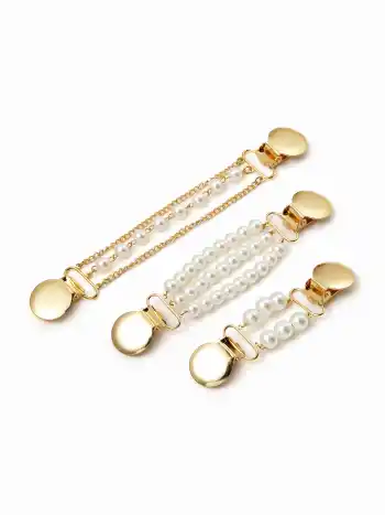 3er-Set Faux-Perlen-Strickjackenclip